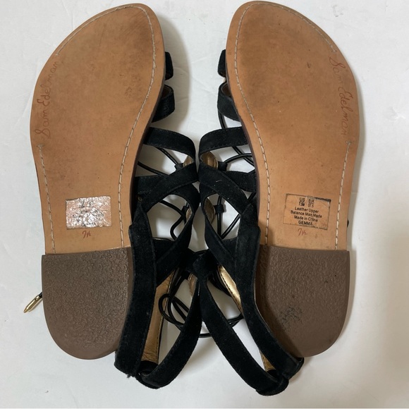 Sam Edelman Gemma Black Suede Gladiator Sandals Size 7.5 - Picture 10 of 10